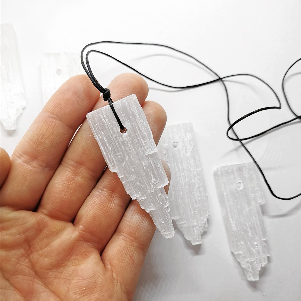 Handmade Natural Selenite Pendant 5 cm