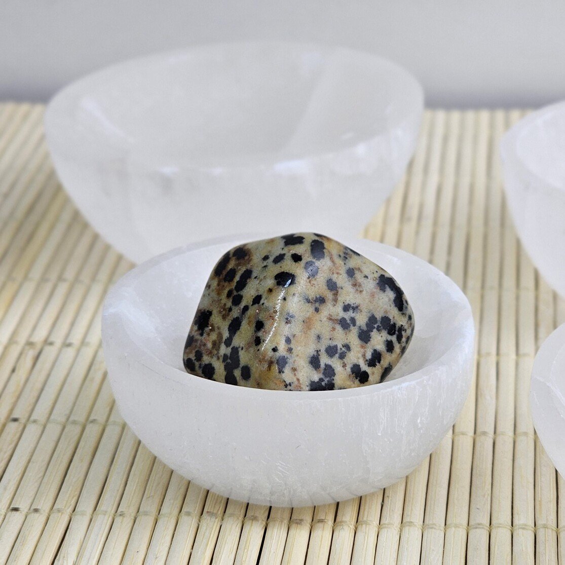 Selenite Round Bowl Shiny 6 cm