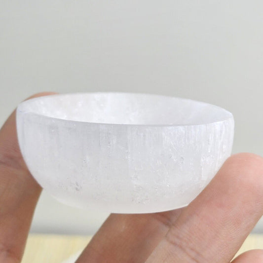 Selenite Round Bowl Shiny 6 cm