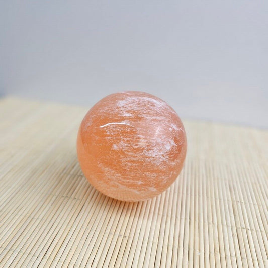 Peach Selenite Sphere 5-6 cm