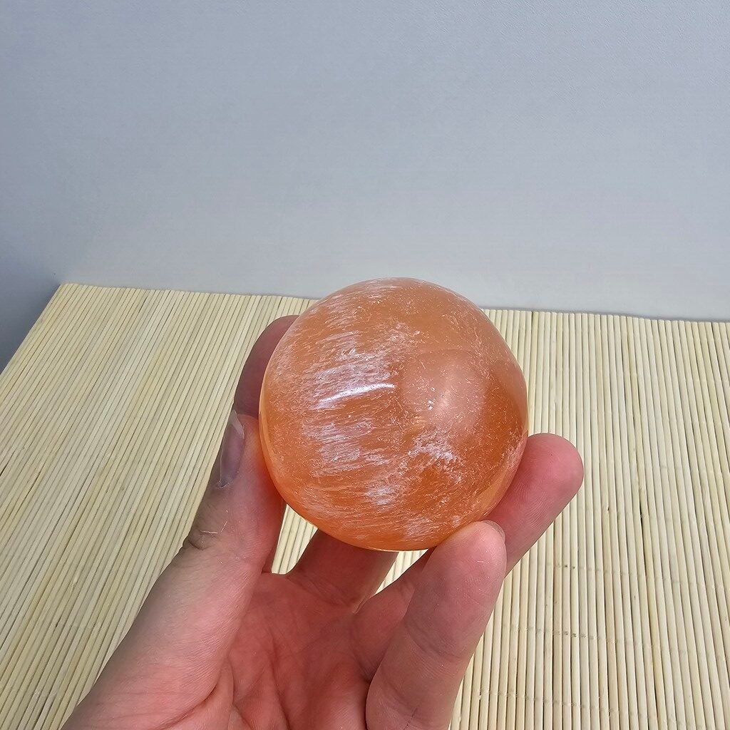Peach Selenite Sphere 3-4 cm