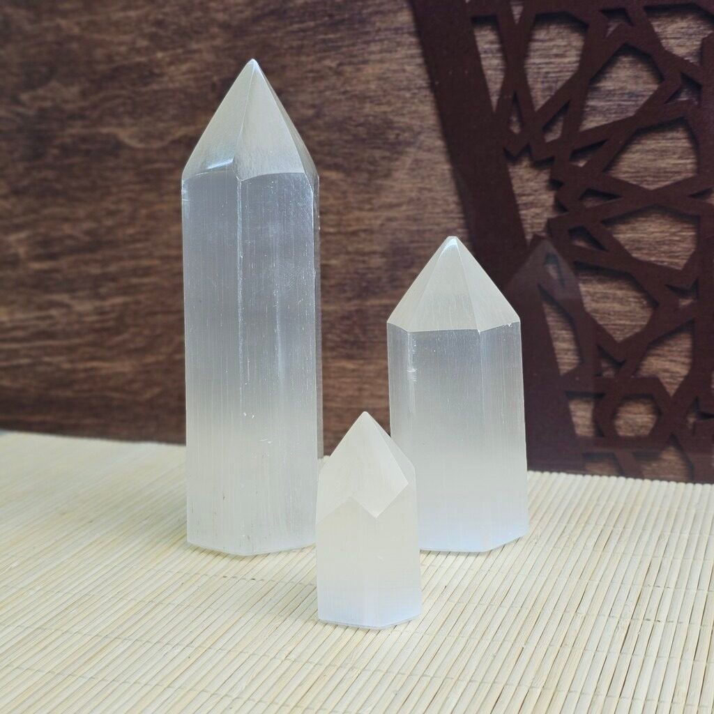Selenite Hexagon Tower 10 cm