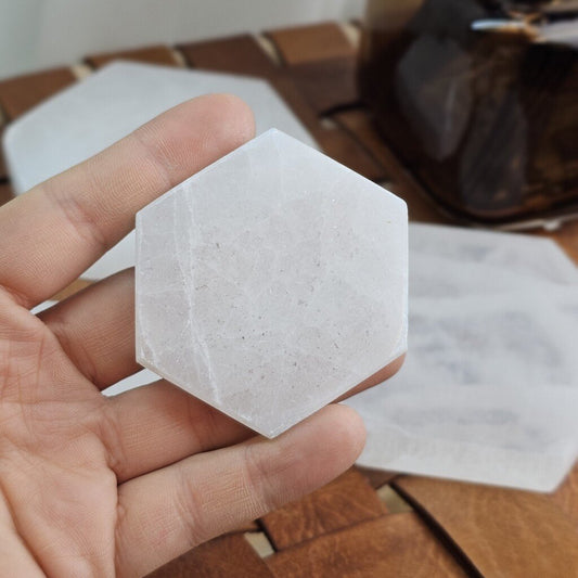 Selenite Hexagon Plate 7 cm