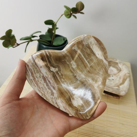 Moroccan Aragonite Heart Bowl 12 cm