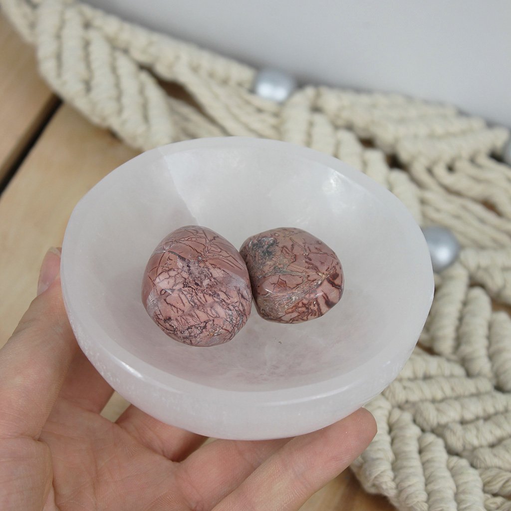 Selenite Round Bowl Shiny 10 cm