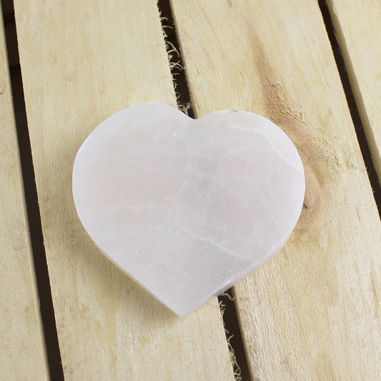Selenite Heart Plate 10 cm