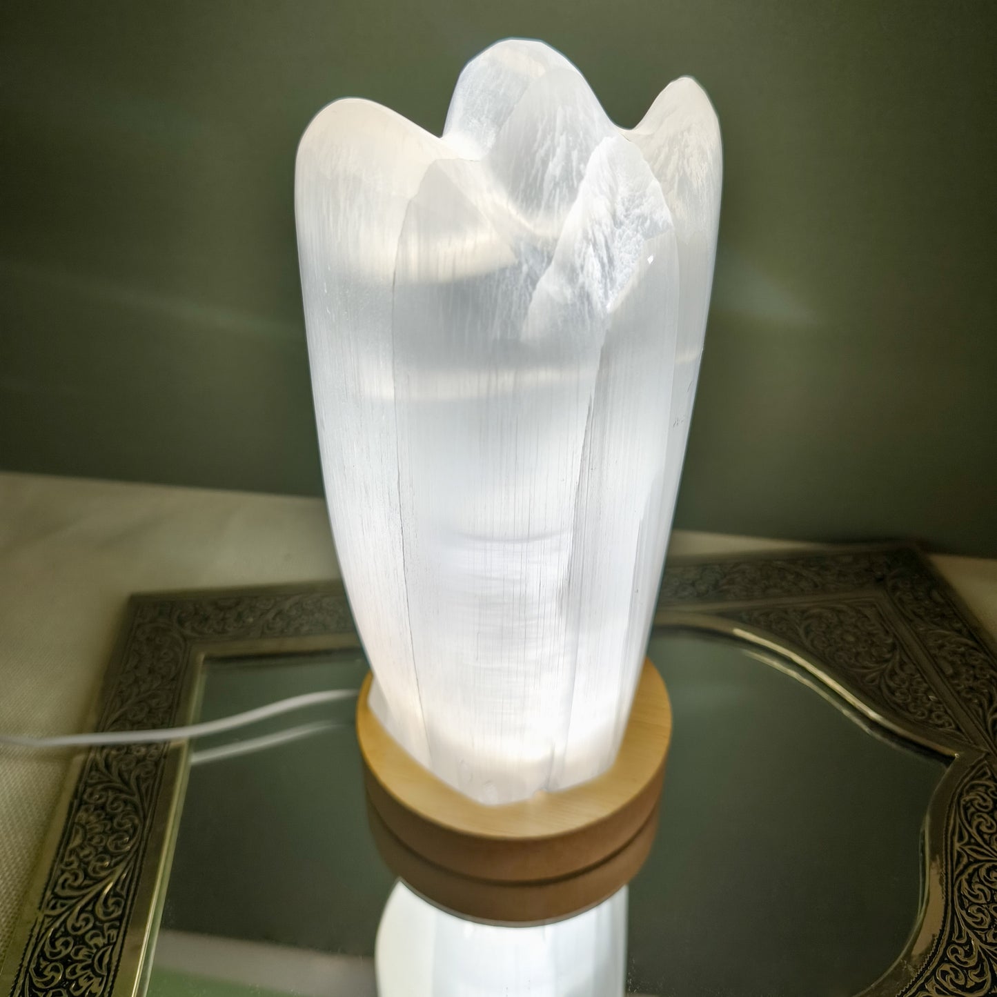 Selenite Angel 20cm Lamp