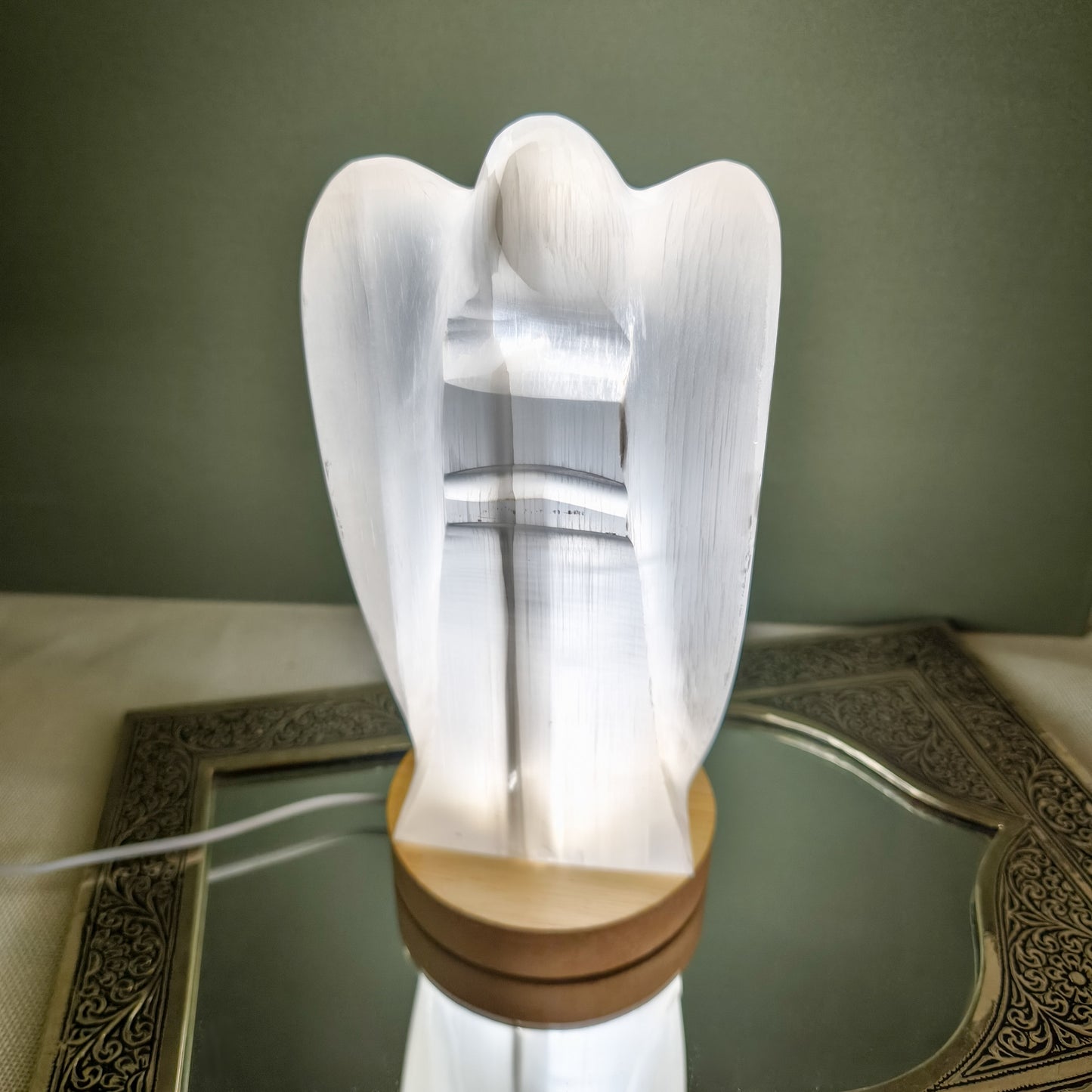 Selenite Angel 20cm Lamp