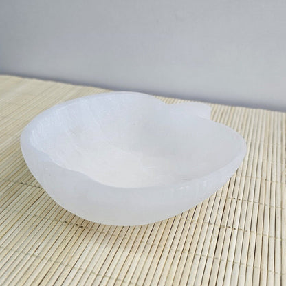 Selenite Apple Bowl 12 cm