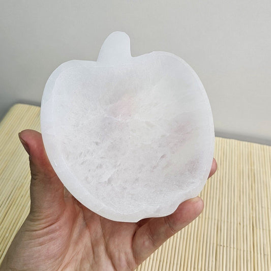 Selenite Apple Bowl 12 cm