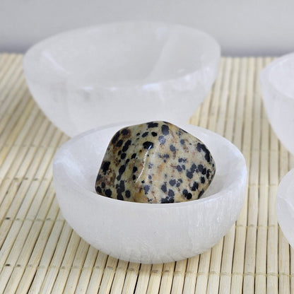 Selenite Round Bowl Shiny 6 cm