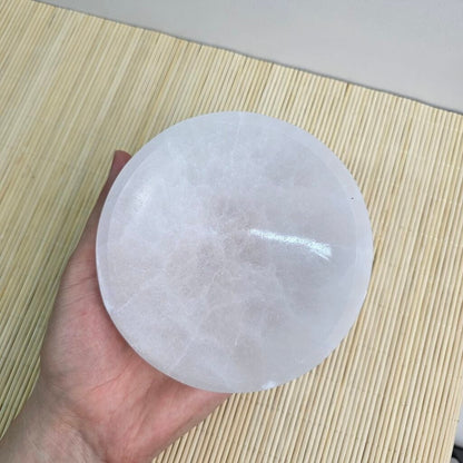 Selenite Round Bowl Shiny 12 cm
