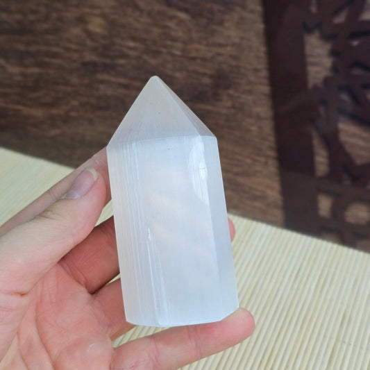 Selenite Hexagon Tower 10 cm