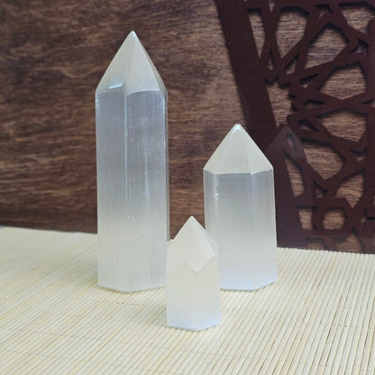 Selenite Hexagon Tower 6 cm