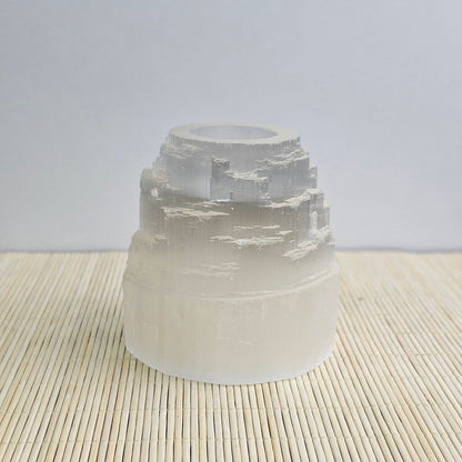Selenite Iceberg Tealight Candle Holder 10x10 cm