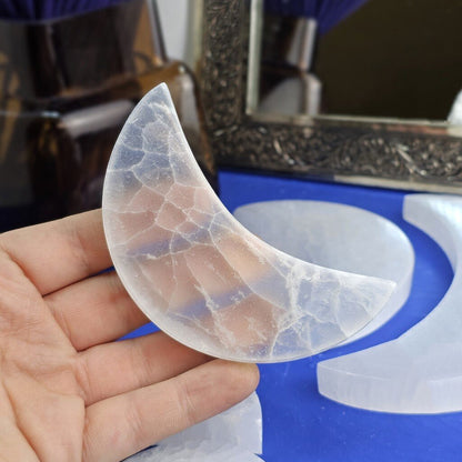 Selenite Moon Plate 10 cm