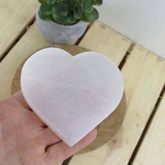 Selenite Heart Plate 10 cm