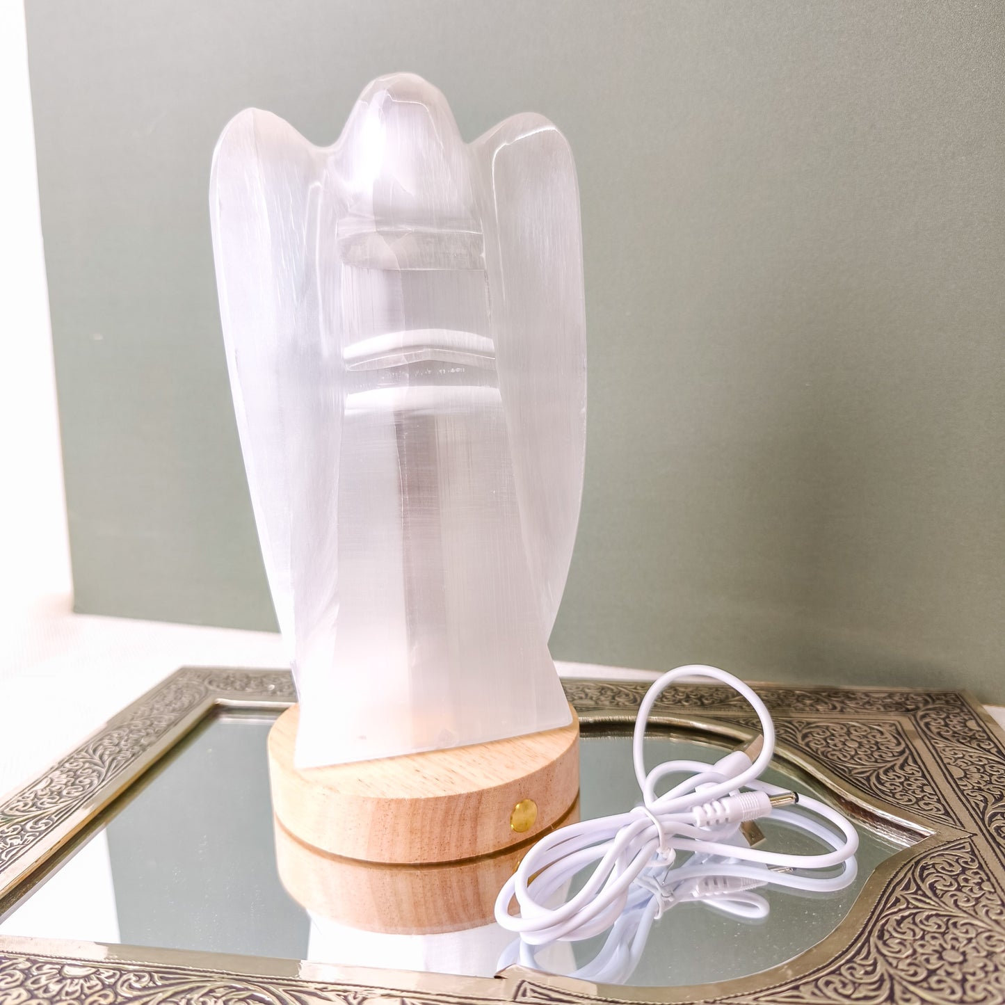 Selenite Angel 20cm Lamp