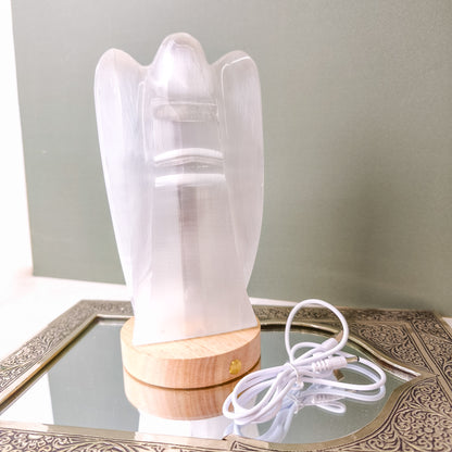 Selenite Angel 20cm Lamp