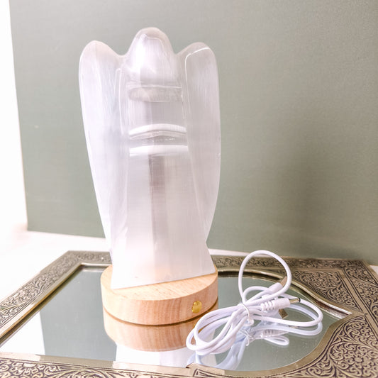 Selenite Angel 20cm Lamp