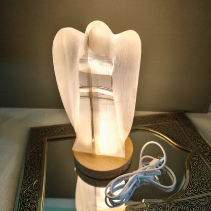 Selenite Angel 20cm Lamp
